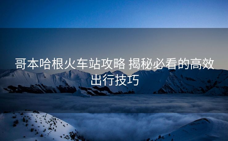 哥本哈根火車站攻略 揭秘必看的高效出行技巧