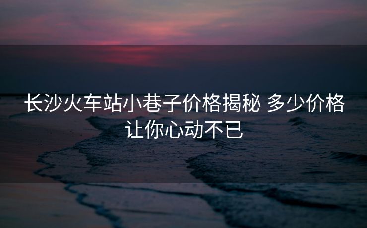 長沙火車站小巷子價格揭秘 多少價格讓你心動不已