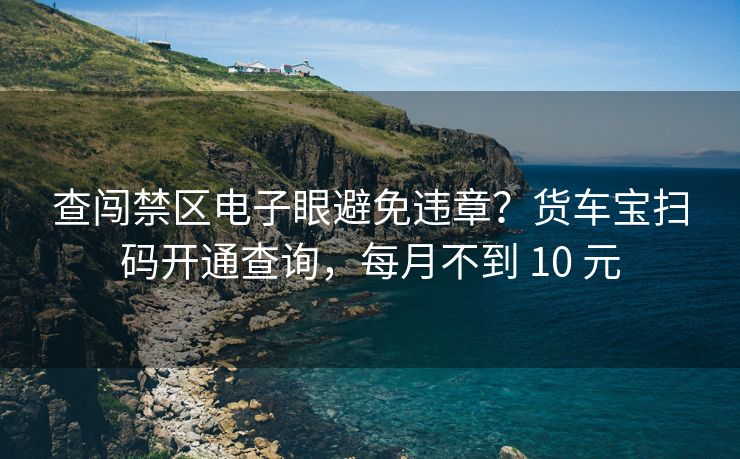 查闖禁區(qū)電子眼避免違章？貨車寶掃碼開通查詢，每月不到 10 元