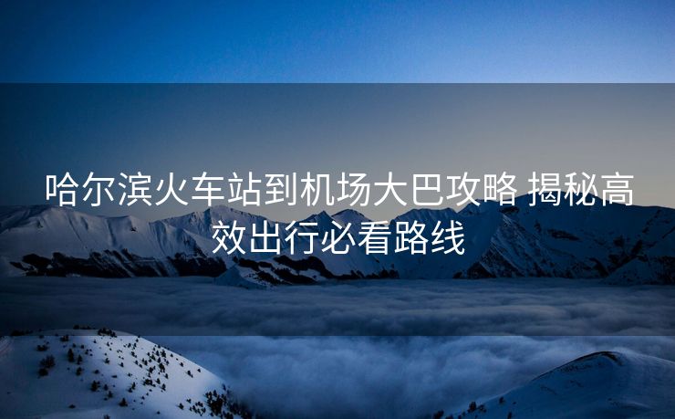 哈爾濱火車站到機場大巴攻略 揭秘高效出行必看路線