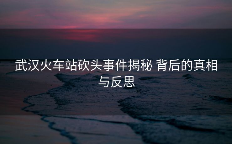 武漢火車站砍頭事件揭秘 背后的真相與反思