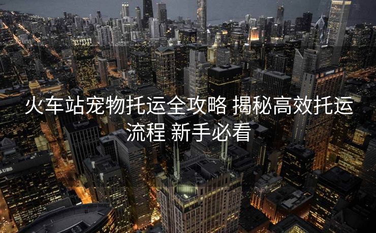 火車站寵物托運(yùn)全攻略 揭秘高效托運(yùn)流程 新手必看