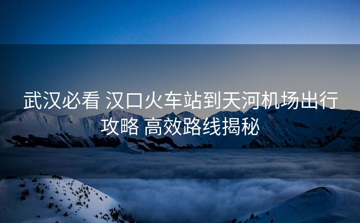 武漢必看 漢口火車站到天河機(jī)場出行攻略 高效路線揭秘