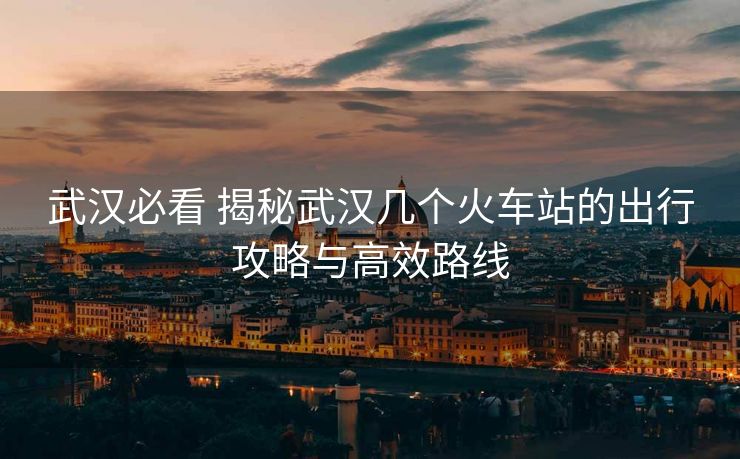 武漢必看 揭秘武漢幾個(gè)火車站的出行攻略與高效路線